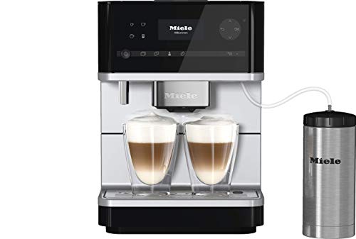 Miele CM 6350 Kaffeevollautomat (OneTouch- und OneTouch for zwei-Zubereitung, vier Genießerprofile, Tassenwärmer, Heißwasserauslauf, Tassenbeleuchtung, automatische Spülprogramme) schwarz