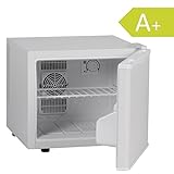 AMSTYLE Mini Kühlschrank 17 Liter Kleiner Kühlschrank Weiß 39x34x42 cm 5°-15°C | Getränkekühlschrank ohne Gefrierfach | Minibar Minikühlschrank freistehend | Flaschenkühlschrank für Zimmer | EEK: A+