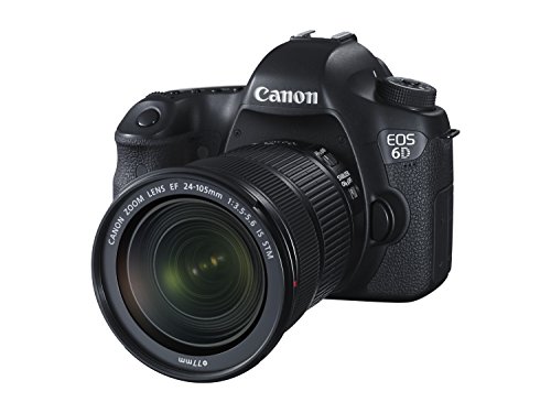 Canon EOS 6D SLR-Digitalkamera (20,2 Megapixel, 7,6 cm (3 Zoll) Display, Full-HD, CMOS-Vollformatsensor) Kit inkl. 24-105 mm IS STM Objektiv schwarz