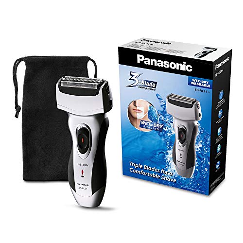 Panasonic Rasierapparat ES-RL21 mit schnellem 3-fach Scherkopf, elektrischer Rasierer für Herren, für die Nass- und Trockenrasur, bequem & zeitsparend